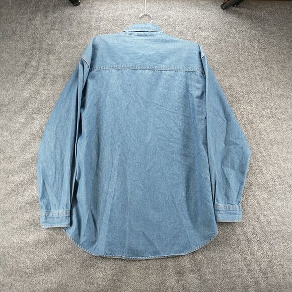 Real Good Denim Women's Jean Jacket Blue Medium Long Sleeve Button Front Vintage - Picture 7 of 12